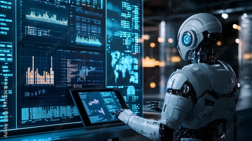 Poster ai-driven financial analytics dashboard with advanced data visualization and intelligent insights fo