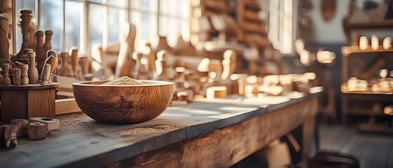 Showcasing the Specialized Skills and Techniques of Traditional Craftsmanship in a Rustic Workshop Setting Highlighting the and Results of Handmade Products
