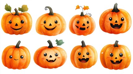 Playful pumpkin clipart with cute