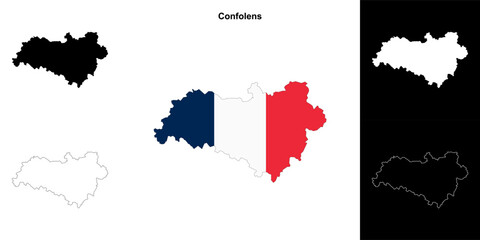 Confolens arrondissement outline map set