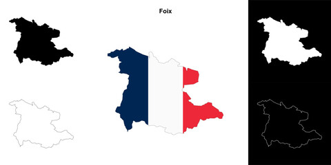Foix arrondissement outline map set