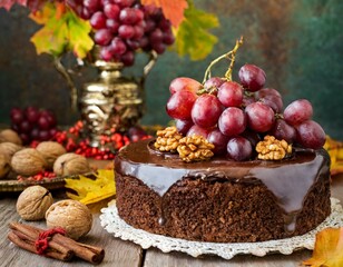 Fototapeta premium Herbstlicher Schokoladenkuchen