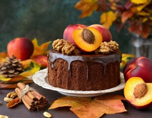 Herbstlicher Schokoladenkuchen