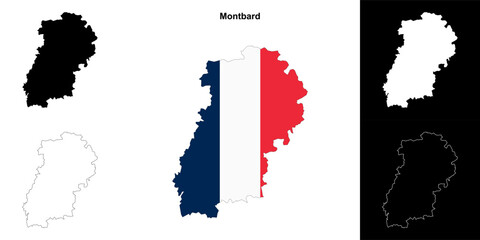 Montbard arrondissement outline map set
