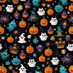 halloween seamless pattern