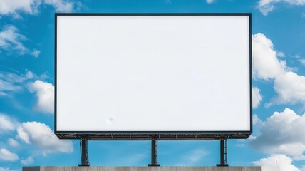 Fototapeta premium Blank rooftop poster, large empty billboard on top of a contemporary mall, Commercial, outdoor advertising mockup