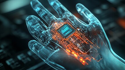 Cybernetic Hand with Integrated Circuitry