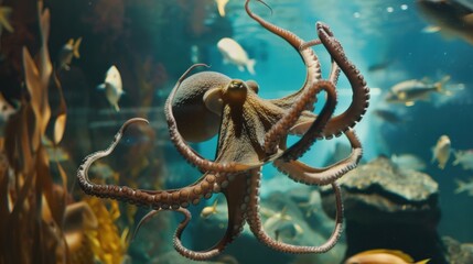 Obraz premium Octopus in the Aquarium