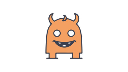 cute simple illustration of a smiling monster shape 