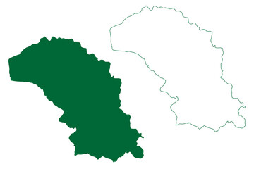 Obraz premium Faridkot district (Punjab State, Republic of India) map vector illustration, scribble sketch Faridkot map