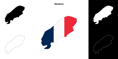 Nanterre arrondissement outline map set