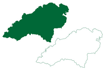 Obraz premium Firozpur district (Punjab State, Republic of India) map vector illustration, scribble sketch Ferozepur map