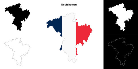 Neufchateau arrondissement outline map set