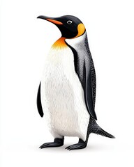 Obraz premium A charming penguin illustration showcasing its unique features and vibrant colors, perfect for wildlife-themed projects.