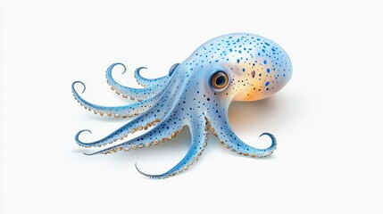 Obraz premium A colorful, stylized octopus with blue hues and intricate , perfect for marine-themed designs and illustrations.