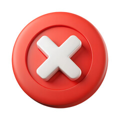 Obraz premium 3D red cross X sign illustration png, error, fail, don't, icon