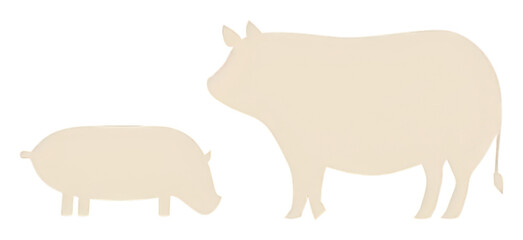 PNG  Illustration of a simple chicken and pig and cow wildlife animal mammal.