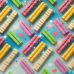 Background of colored pepero