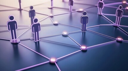 Abstract concept connecting people with digital network