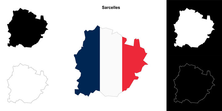 Sarcelles arrondissement outline map set