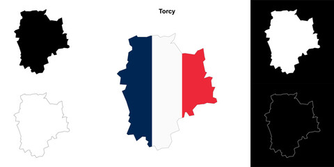 Torcy arrondissement outline map set
