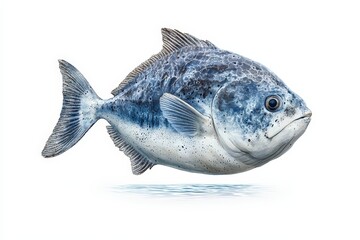 Obraz premium A realistic illustration of a blue fish showcasing intricate details and vibrant colors. Perfect for aquatic themes and designs.