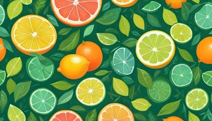 Colorful citrus fruit slices