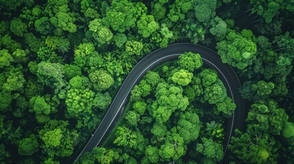 The Winding Road Through Forest