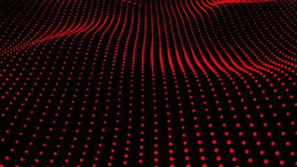 Abstract wave moving dots flow particles, hi-tech and big data background . Futuristic point wave.