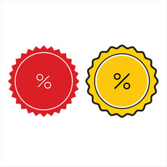 Colorful Round Discount Stickers Vector Set for Sales, Promotions