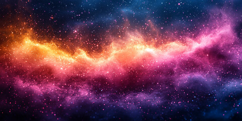 Obraz premium Vibrant nebula with swirling clouds of gas and dust in a cosmic landscape.