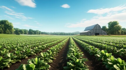 Breathtaking Expansive Organic Farm Landscape