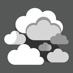 cloud vector set collection for clipart design, hand-drawn cloud vector illustrations.
