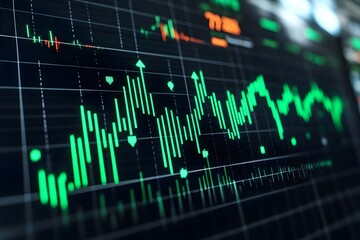 Obraz premium Financial Chart, Stock Market Data Display