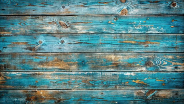 Weathered blue antique wooden background with a distressed and rustic look