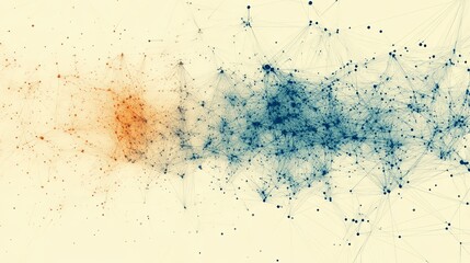 Abstract Network Visualization with Orange and Blue Clusters