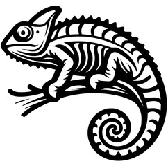 Beautiful chameleon silhouette