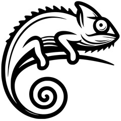 Beautiful chameleon silhouette