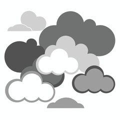 cloud vector set collection for clipart design, hand-drawn cloud vector illustrations.