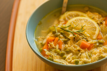Chicken Soup with Lemon and Orzo - Cozy Homemade Cooking