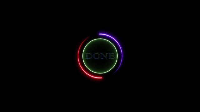 Abstrack beutiful colour neon circle animation