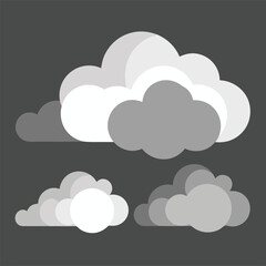 cloud vector set collection for clipart design, hand-drawn cloud vector illustrations.