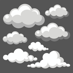 cloud vector set collection for clipart design, hand-drawn cloud vector illustrations.