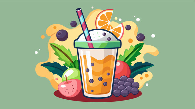 colorful smoothie drink with fruits and straw clip art preview