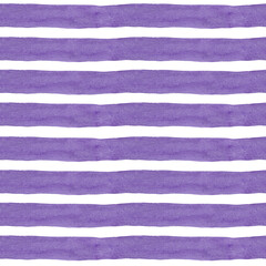 Obraz premium Seamless violet stripes background. Watercolor hand drawn pattern for fabric texture, textile, wallpaper, home decor prints, wrapping paper
