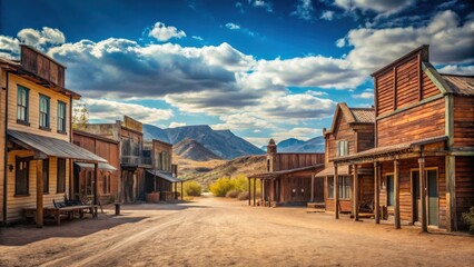 Fototapeta premium Rustic western shops in a small town setting