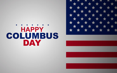 Columbus day with USA flags isolated on white