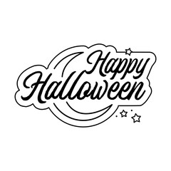 Obraz premium Happy halloween banner modern vintage design
