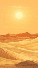 Fototapeta premium Desert Landscape Under a Bright Sun.