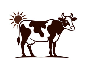 Cow vector, cow farm logo clean and clear shape vector